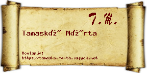 Tamaskó Márta névjegykártya